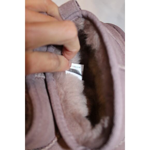 UGG WOMEN'S ULTRA MINI SUEDE SHEARLING LINED BOOTS SGPR PURPLE - Picture 6 of 7